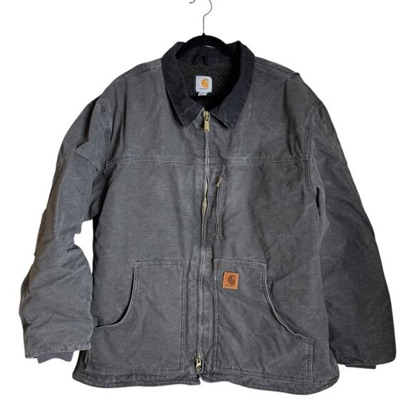 Carhartt Men's Ridge Coat Sherpa Lined Sandstone C61 Jacket Full Zip Mens 2XL - Picture 1 of 9
